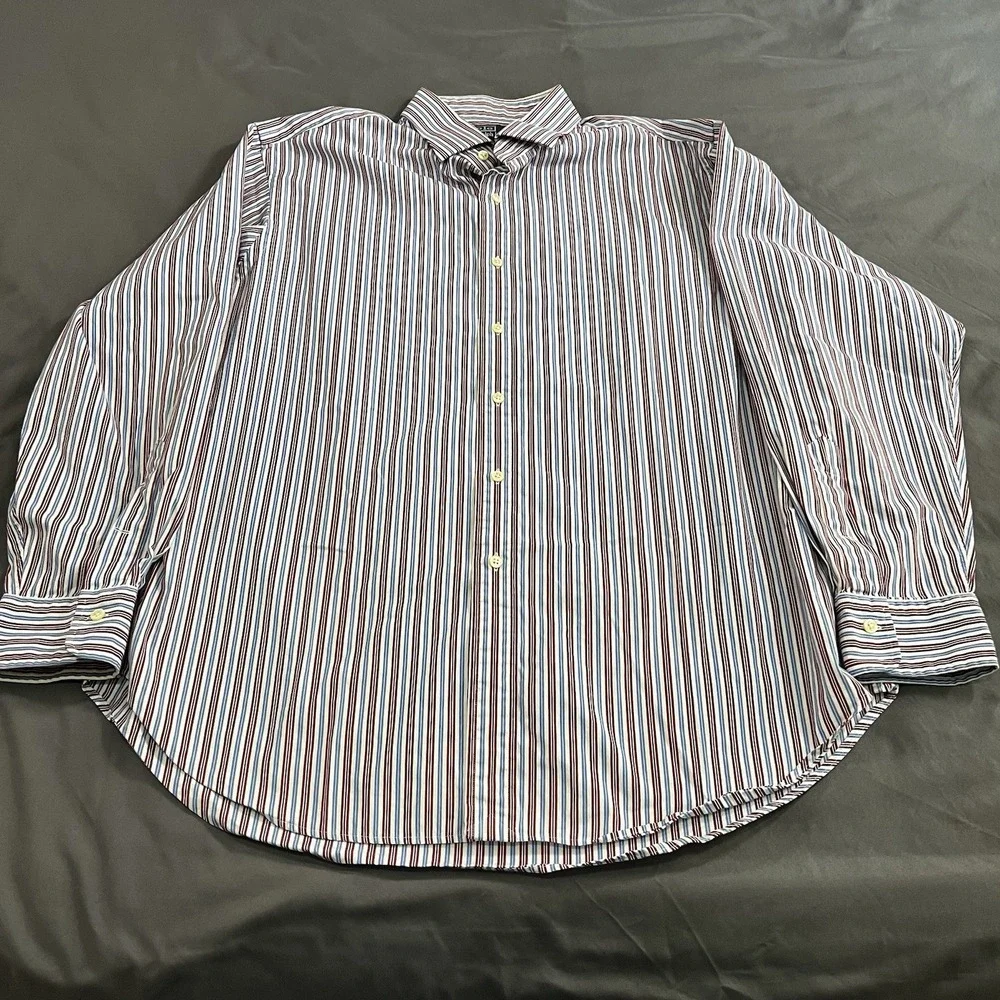 Polo Ralph Lauren Dress Shirt Men 17 1/2 34/35 Striped Regent Classic Fit